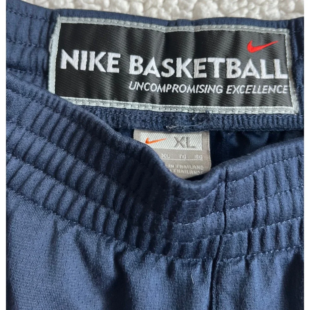Nike Basketball Shorts Mens XL Navy Blue Light Blue‎ Mesh Striped Y2K Athletic